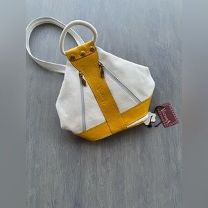 Valentina Yellow and White Backpack
